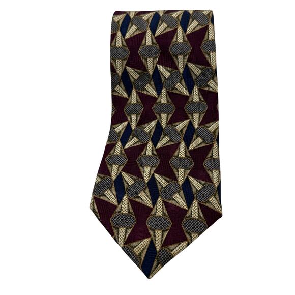 Vintage John Clarendon mens maroon silk tie